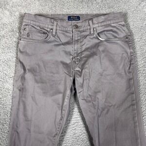 Polo Ralph Lauren Chino Pants Mens fits 34x30 Gray Straight Leg Business Office